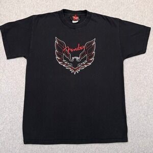 Vintage Fender The Collection by Davinci T-Shirt Adult Medium Black Guitar Flame